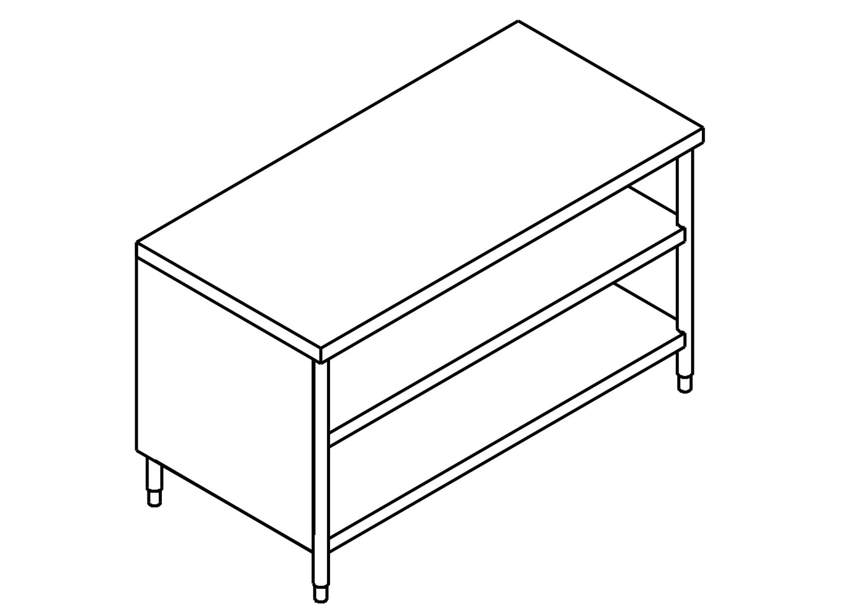 Meja Kabinet Dengan Ambalan